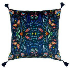 furn. Kaleidoscopic Velvet Cushion Cover in Blue