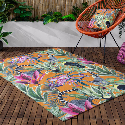 Kali Animals Multi Outdoor Washable Rug | Multicolour Rugs