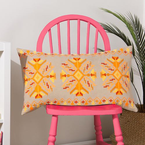 Geometric Orange Cushions - Kalina  Cushion Cover Orange furn.