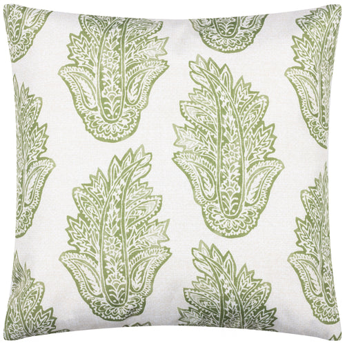Abstract Green Cushions - Kalindi Paisley Outdoor Cushion Cover Olive Paoletti