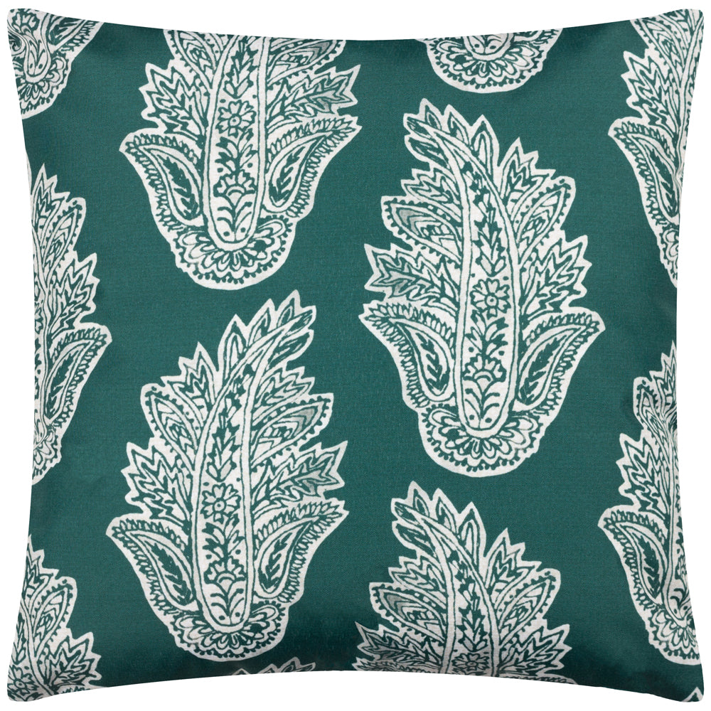 Kalindi Green Paisley Outdoor Cushion Cover Teal Cushions