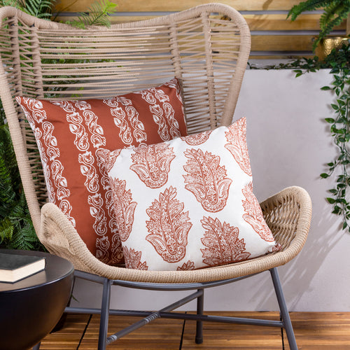 Abstract Red Cushions - Kalindi Stripe Outdoor Cushion Cover Terracota Paoletti
