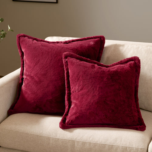 Kallu Faux Fur Cushion Berry