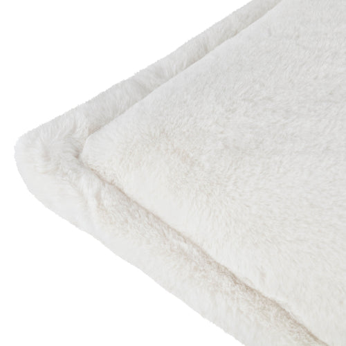 Plain White Cushions - Kallu Faux Fur Cushion Cover Ecru furn.