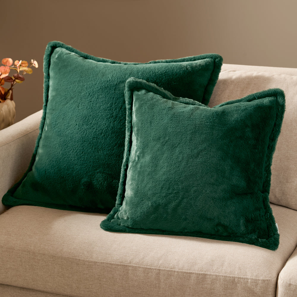 Kallu Faux Fur Cushion Needle Green