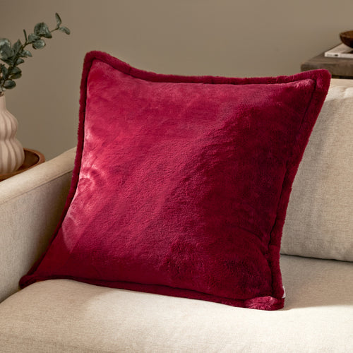 Kallu Faux Fur Cushion Berry