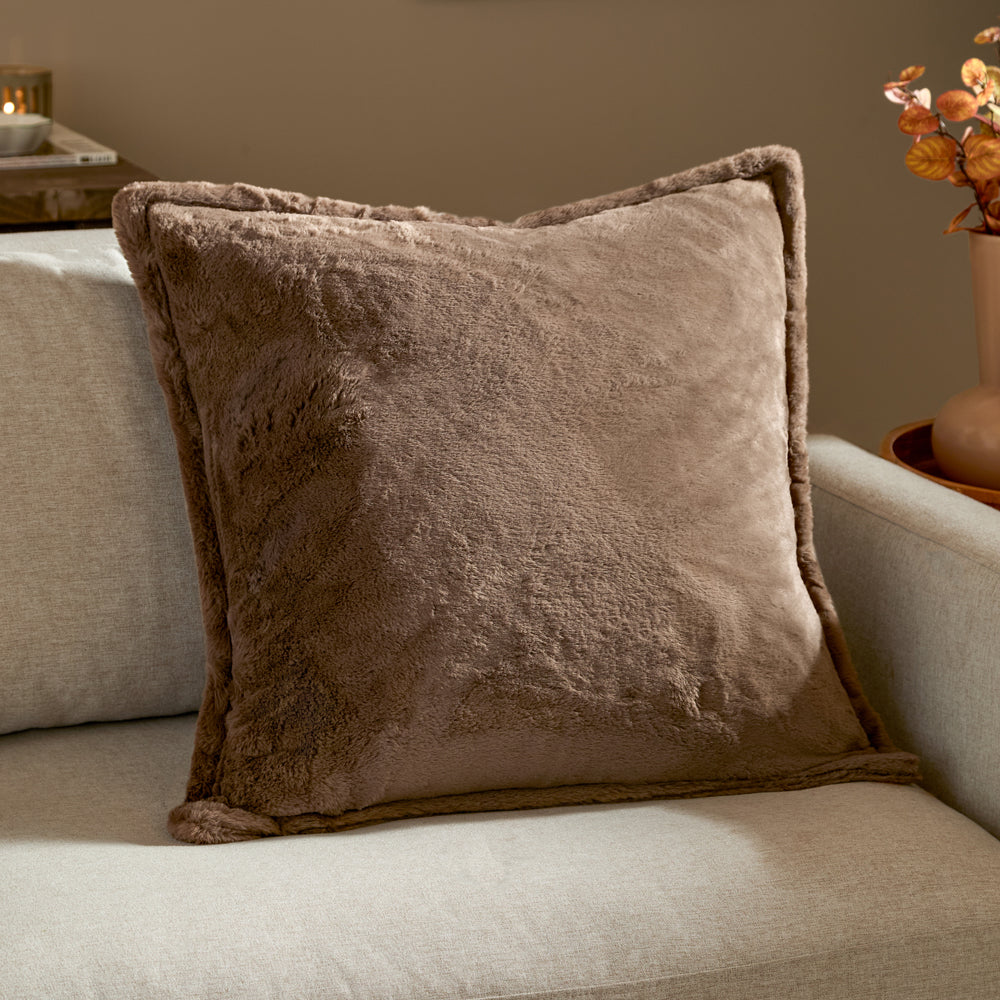 Kallu Faux Fur Cushion Mocha