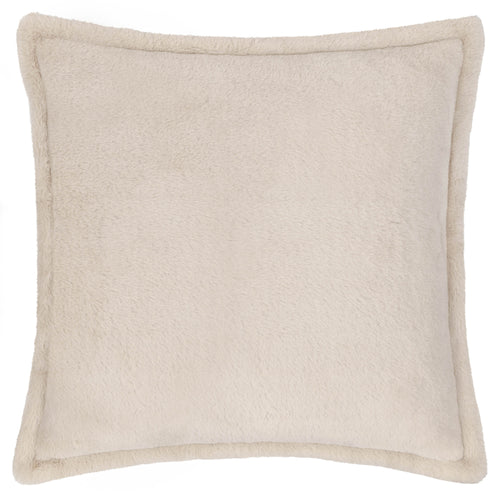 Plain Beige Cushions - Kallu Faux Fur Cushion Cover Natual furn.