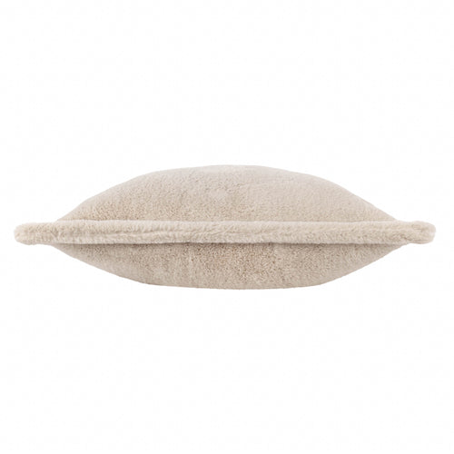 Plain Beige Cushions - Kallu Faux Fur Cushion Cover Natual furn.