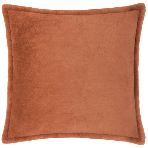 Plain Orange Cushions - Kallu Faux Fur Cushion Cover Rust furn.