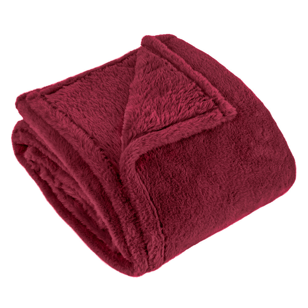 Kallu Double-Sided Faux-Fur Throw Berry