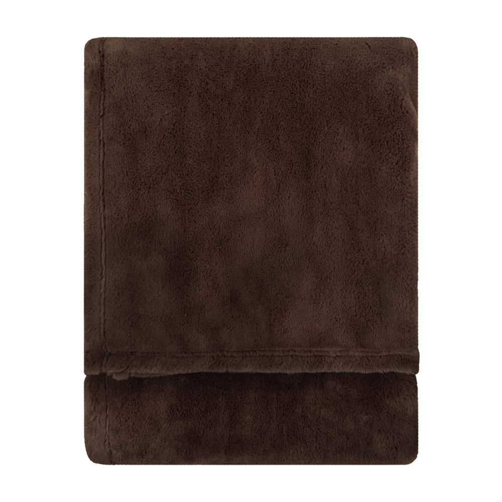 Kallu Double-Sided Faux-Fur Throw Chocolate