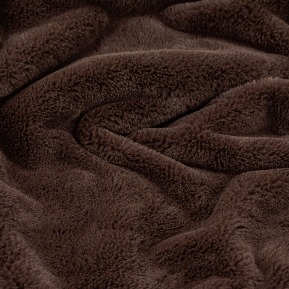 Kallu Double-Sided Faux-Fur Throw Chocolate