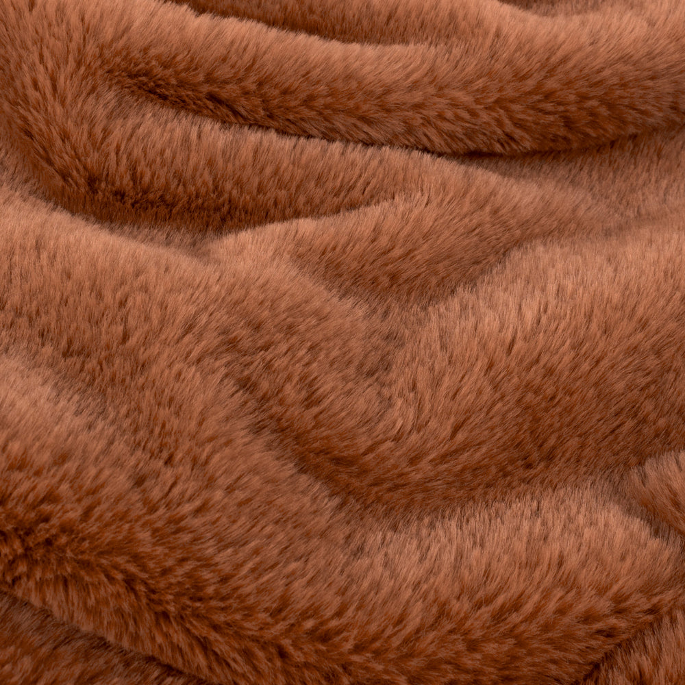 Kallu Double-Sided Faux-Fur Throw Rust