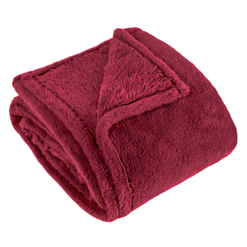 Kallu Double-Sided Faux-Fur Throw Berry