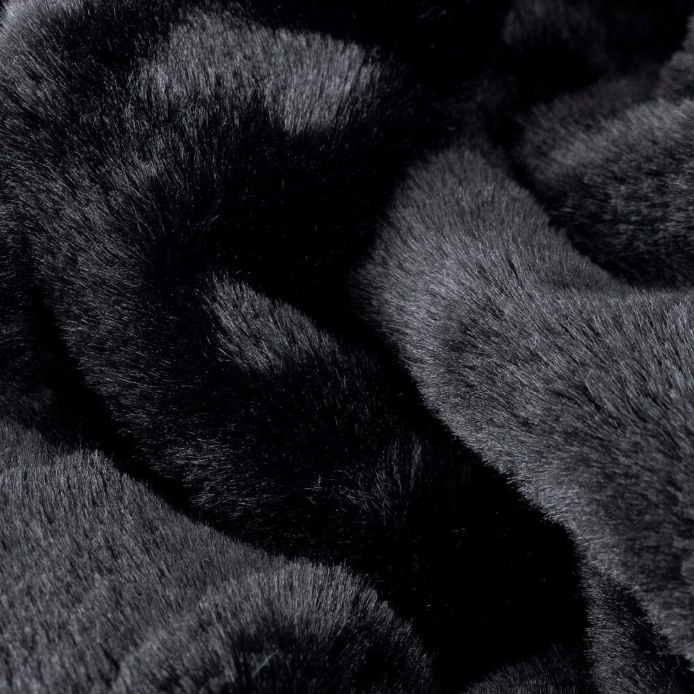 Kallu Double-Sided Faux-Fur Throw Black