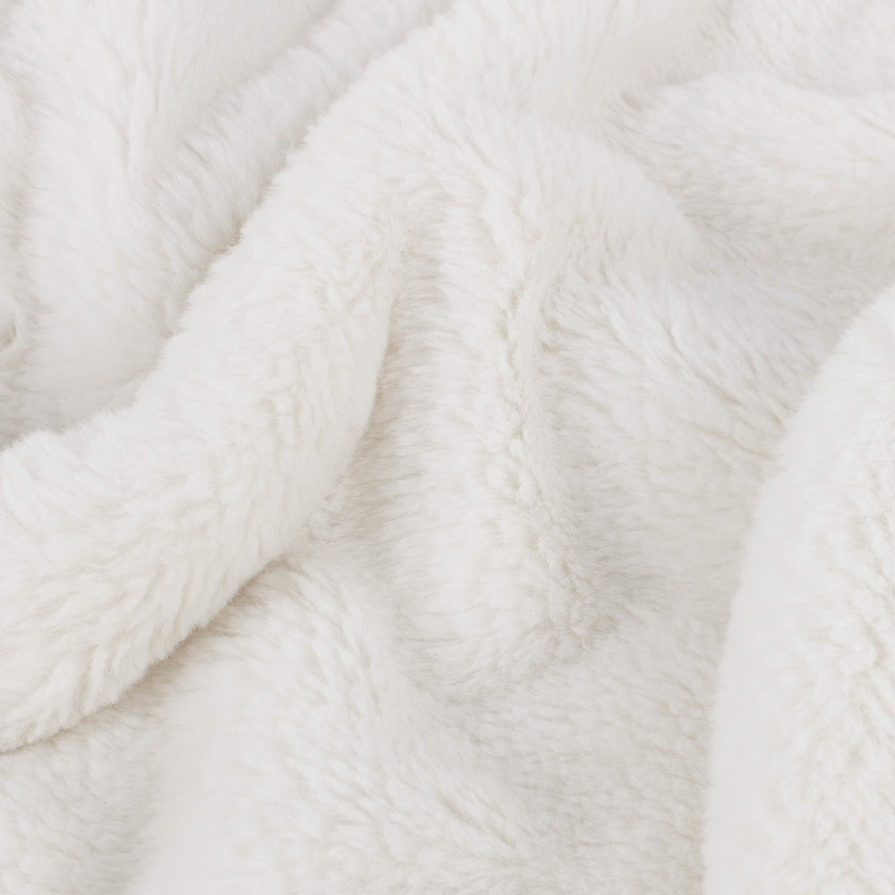 Kallu Double-Sided Faux-Fur Throw Ecru