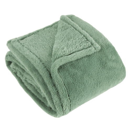 Kallu Double-Sided Faux-Fur Throw Frost Green