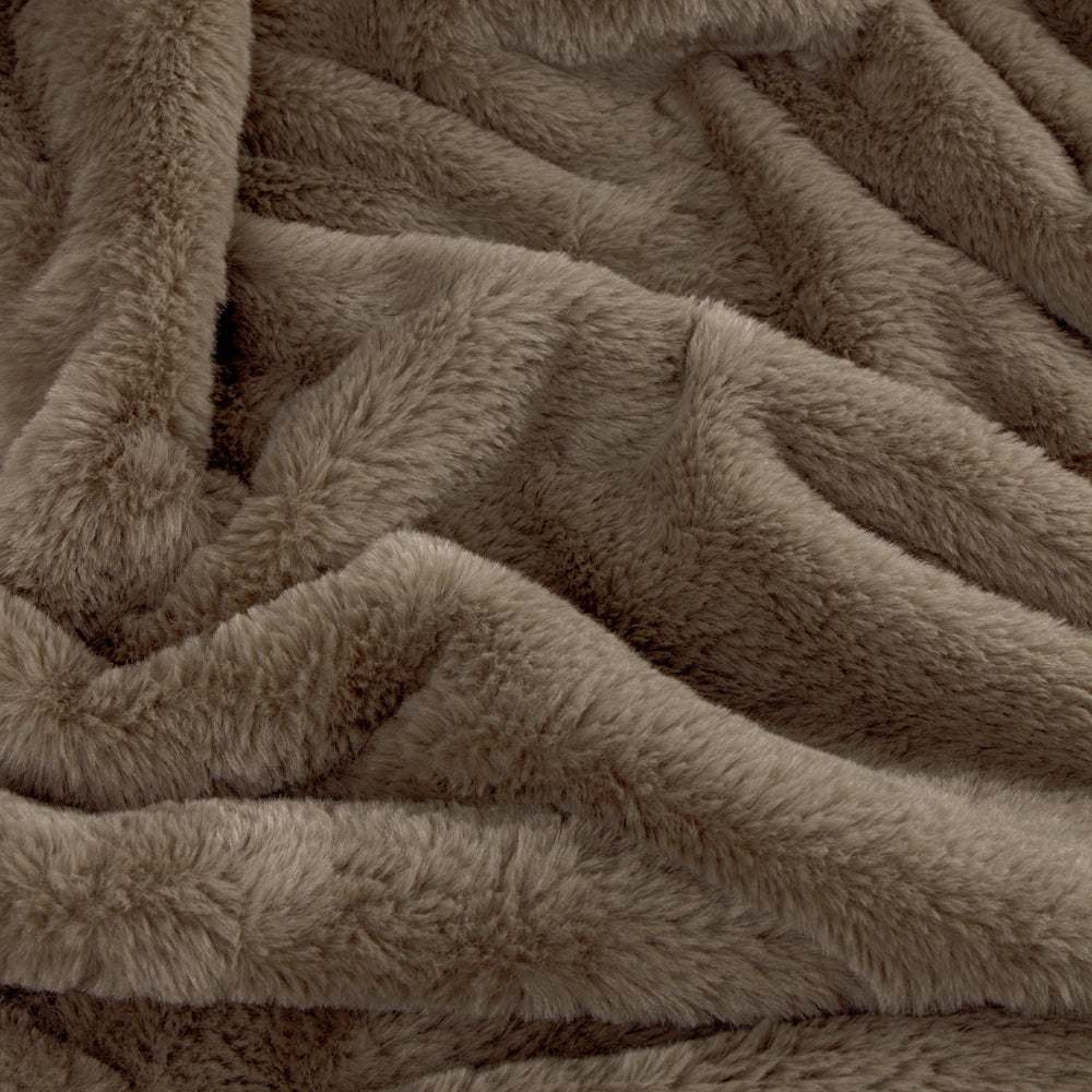 Kallu Double-Sided Faux-Fur Throw Mocha