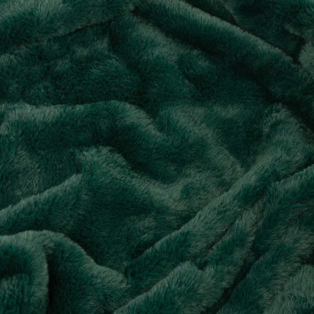 Kallu Double-Sided Faux-Fur Throw Needle Green
