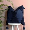 furn. Kantha Tufted Diamond Cushion Cover in Navy