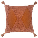 furn. Kantha Tufted Diamond Cushion Cover in Rust