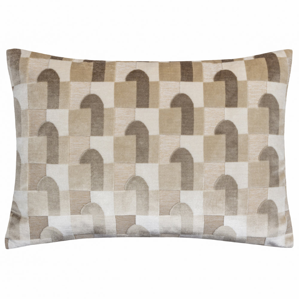 Keela Cut Velvet Cushion Natural