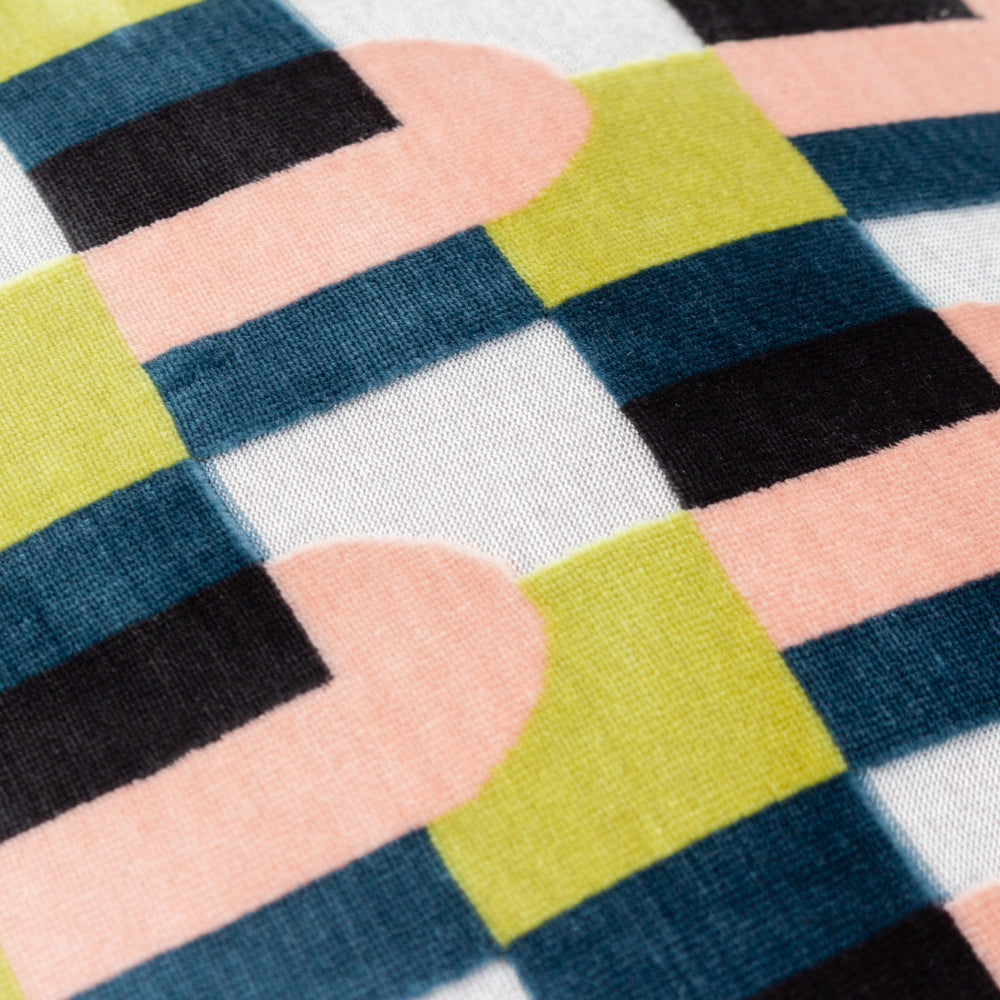 Keela Cut Velvet Cushion Pink/Avo Green