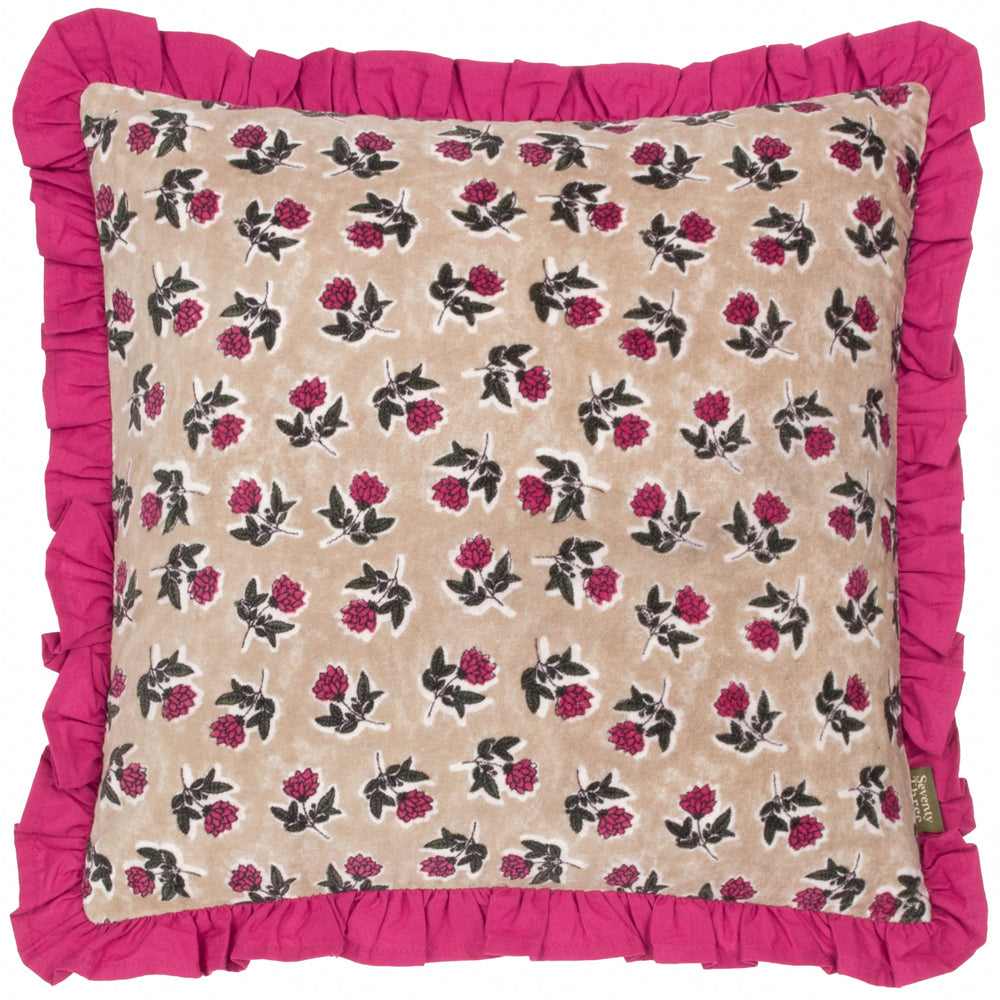 Kemble Printed Cushion Violet/Cerise