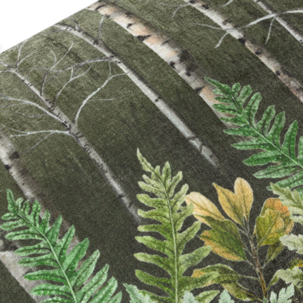 Kielder Forest Haldon Printed Velvet Cushion Khaki