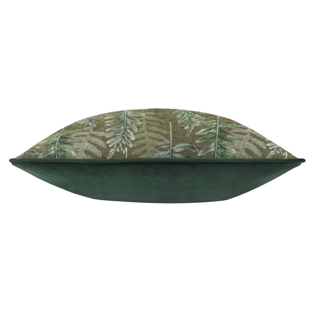 Kielder Forest Printed Velvet Cushion Kahki