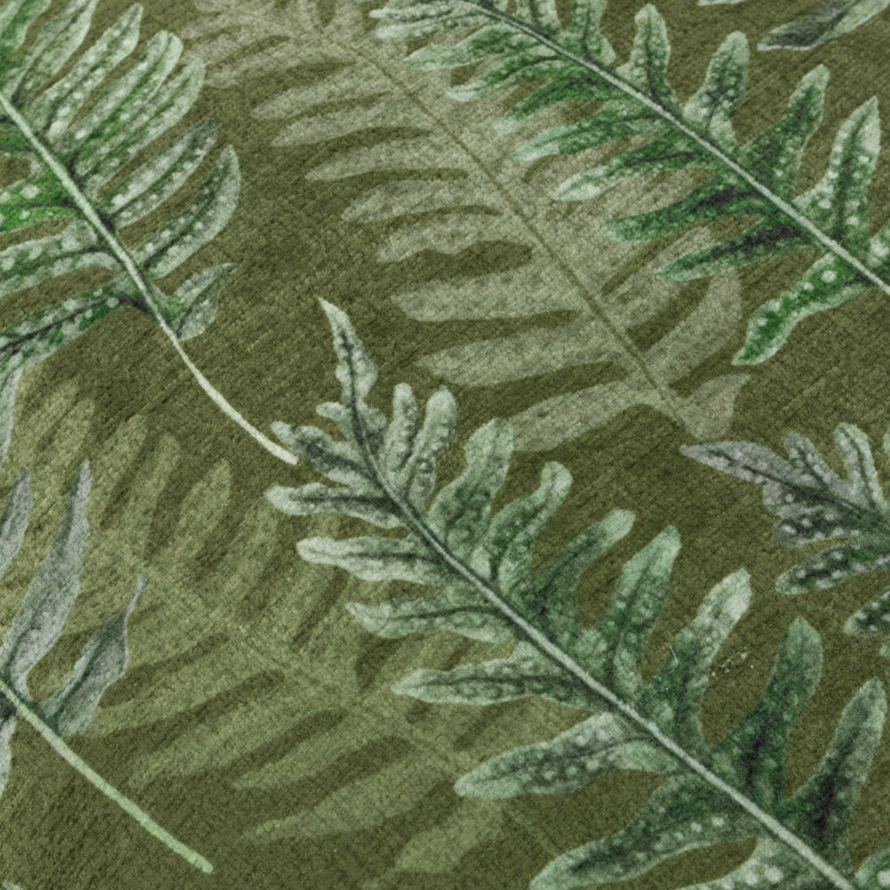 Kielder Forest Green Printed Velvet Cushion Cover | Kahki Cushions