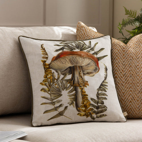 Woodland Cream Cushions - Kielder Forest Hatfield Printed Cushion Cover Natural Wylder