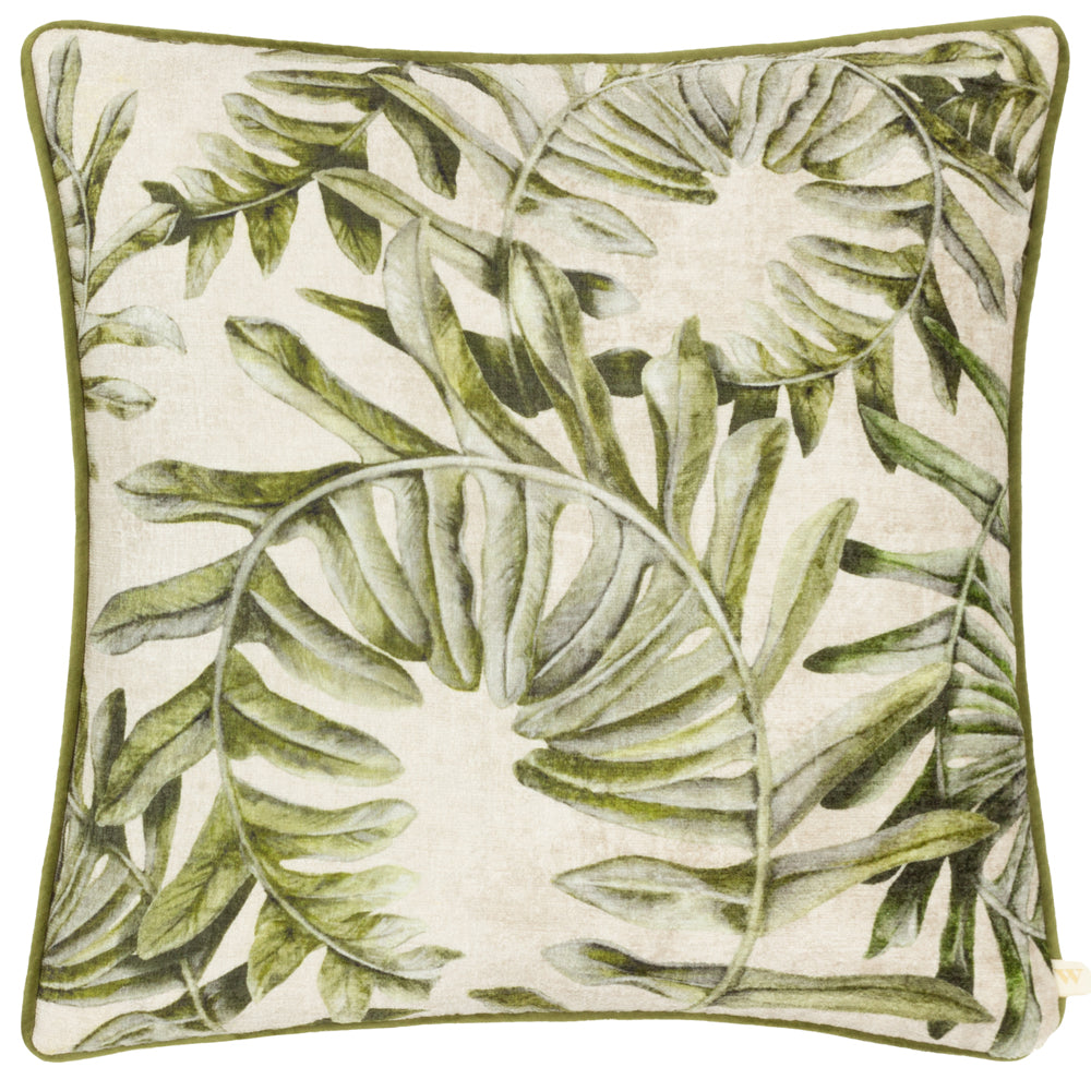 Kielder Forest Sherwood Printed Velvet Cushion Cream