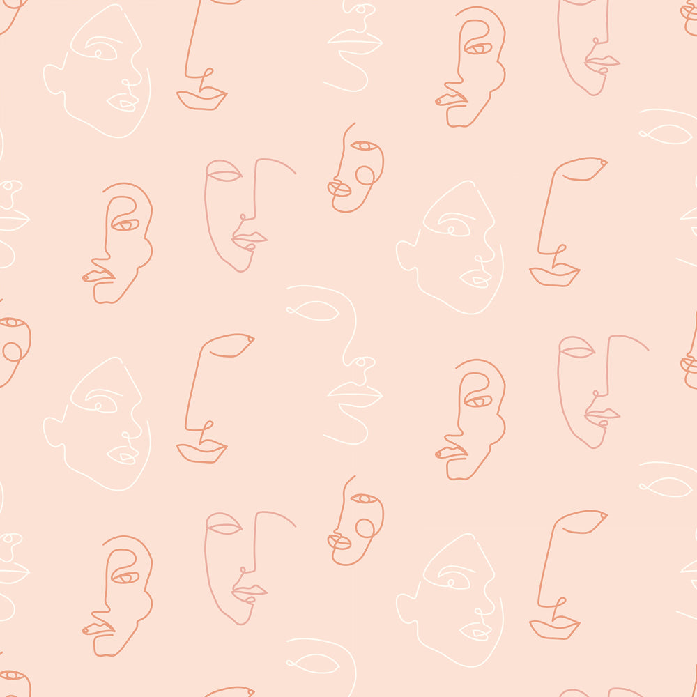 Abstract Pink Wallpaper - Kindred  Wallpaper Blush Pink furn.