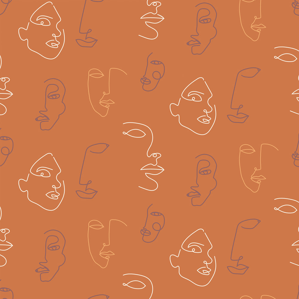 Abstract Red Wallpaper - Kindred  Wallpaper Terracotta/Coral furn.