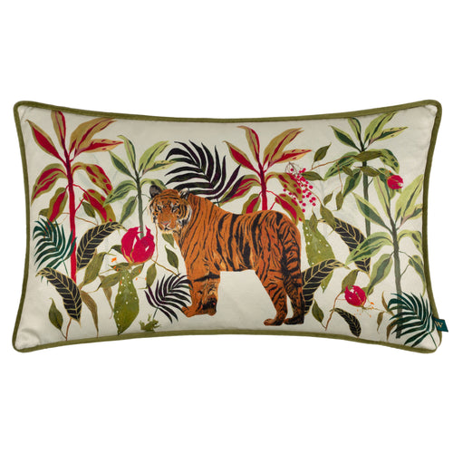 Animal Beige Cushions - Kali Jungle Tiger Cushion Cover Ivory Wylder