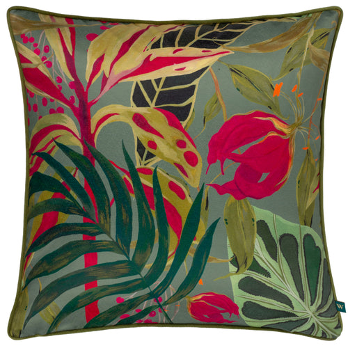 Animal Green Cushions - Kali Jungle Foliage Cushion Cover Green Wylder