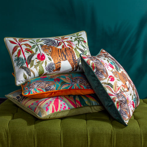 Animal Green Cushions - Kali Jungle Foliage Cushion Cover Green Wylder