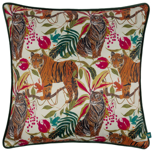 Animal Beige Cushions - Kali Jungle Tigers Cushion Cover Ivory Wylder
