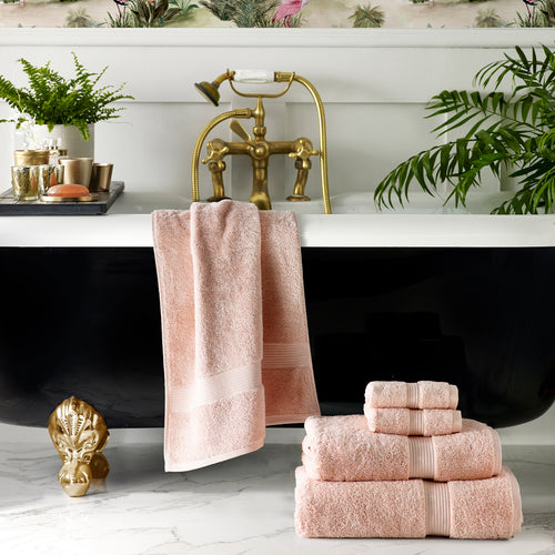 Plain Pink Bathroom - Cleopatra Egyptian Cotton Towels Blush Paoletti