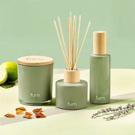 furn. Amazonia Botanica Peppermint + Citrus Scented Home Fragrance Gift Set in Jade