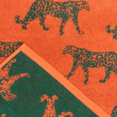 Animal Orange Bathroom - Leopard Animal Jacquard Towels Orange furn.