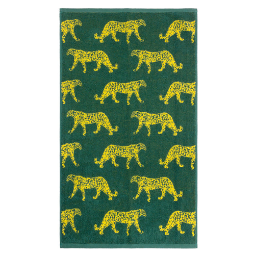 Animal Green Bathroom - Leopard Animal Jacquard Towels Teal furn.