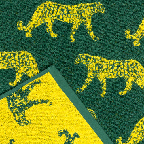 Animal Green Bathroom - Leopard Animal Jacquard Towels Teal furn.