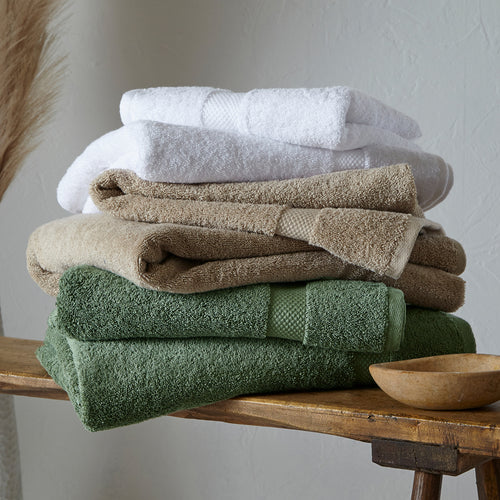 Plain Green Bathroom - Loft Signature Combed Cotton Towels Eucalyptus Yard