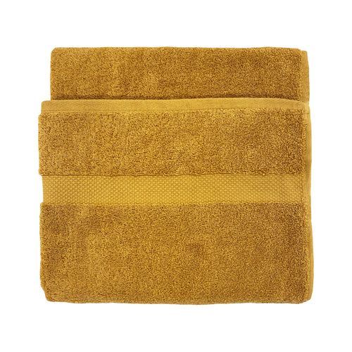 Plain Yellow Bathroom - Loft Signature Combed Cotton Towels Ochre Yard