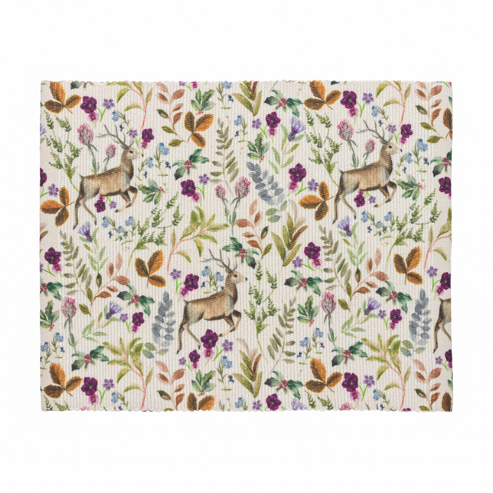 Reindeer Digitally Printed Table Runner + Placemat Berry