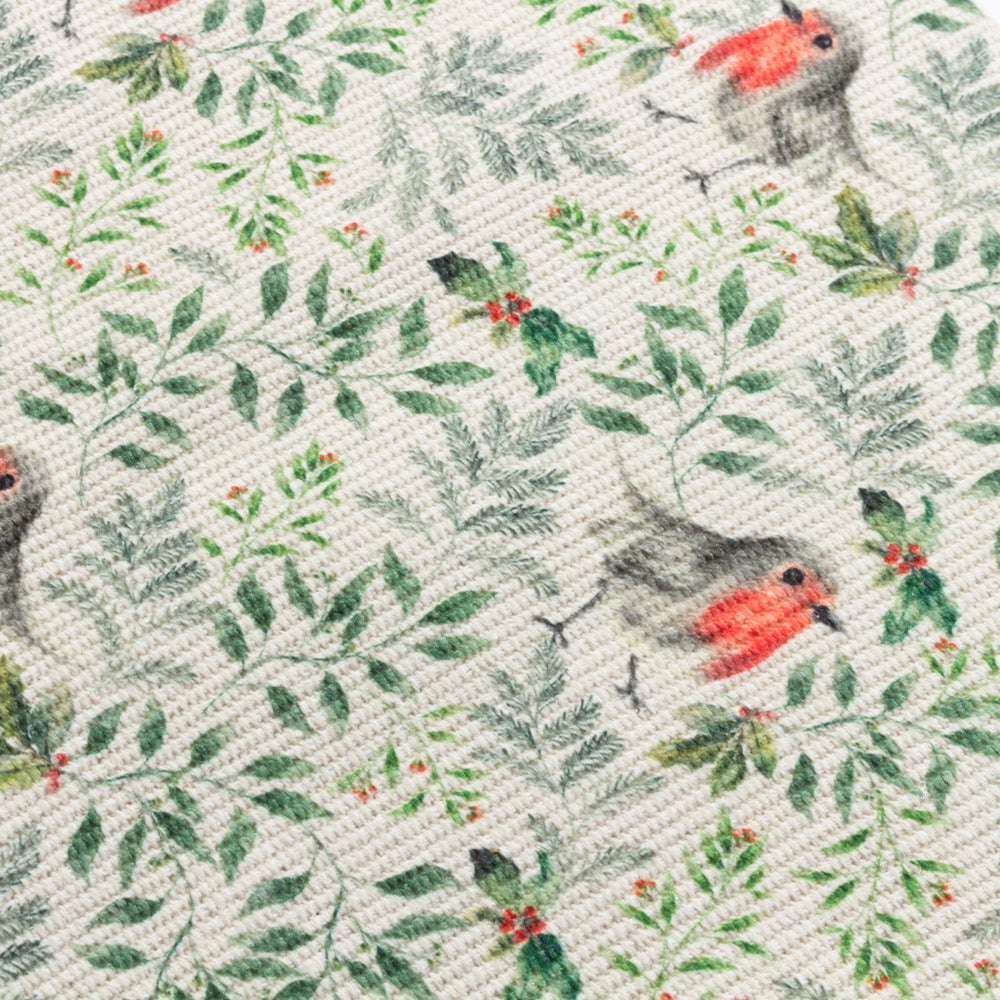 Robin Digitally Printed Table Runner + Placemat Green