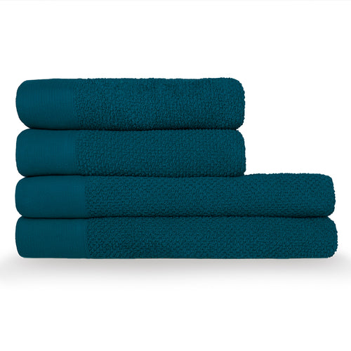 Plain Blue Bathroom - Textured Weave Towels Blue furn.